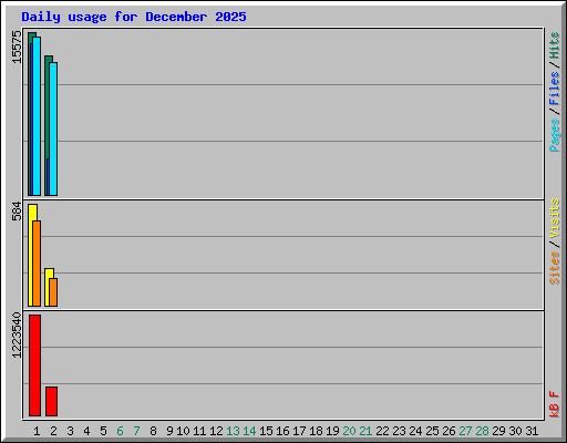 Daily usage for December 2025