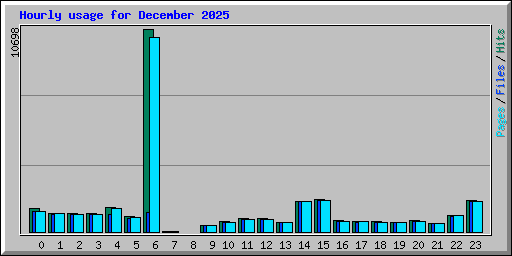 Hourly usage for December 2025